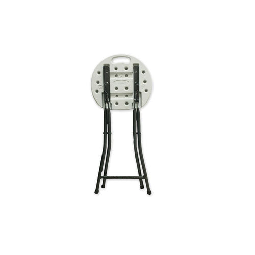 Image of Iceberg Rough n Ready Folding Stool, Backless, Supports Up to 300 lb, 26" Seat Height, White Seat, Charcoal Base, 4/Carton