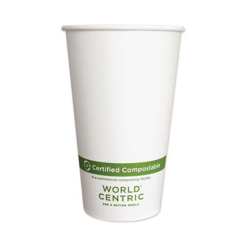 Image of World Centric® Paper Hot Cups, 16 Oz, White, 1,000/carton