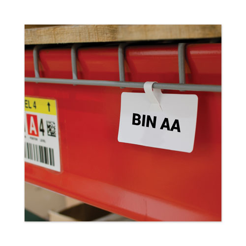 Image of C-Line® Wire Rack Shelf Tag, Side Load, 3.5 X 1.5, White, 10/pack