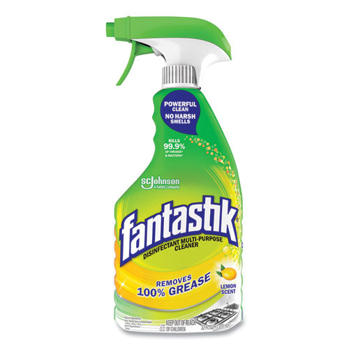 Image of Fantastik® Disinfectant Multi-Purpose Cleaner Lemon Scent, 32 Oz Spray Bottle