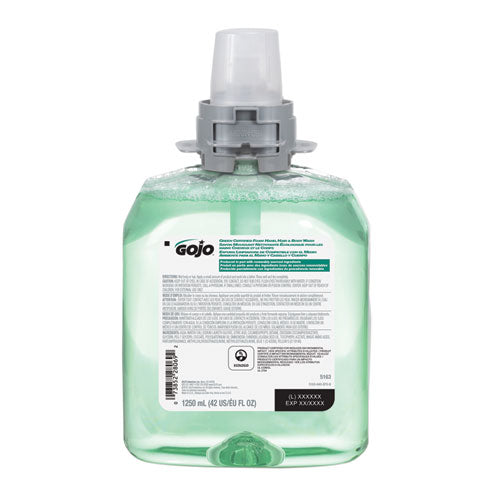 Image of GOJO® Green Certified Foam Hair and Body Wash Refill, Cucumber Melon Scent, 1,250 mL, 4/Carton