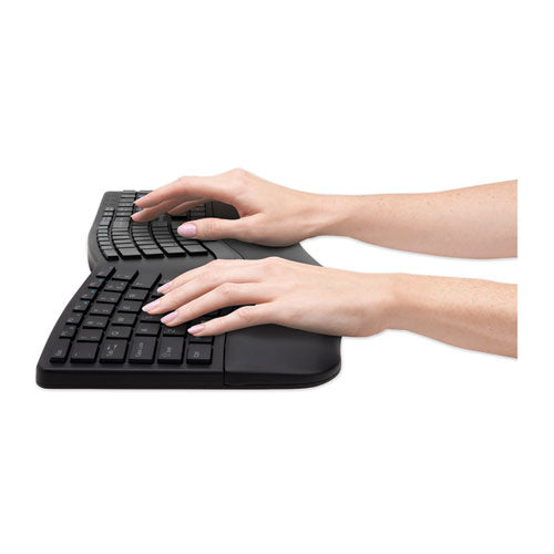 Image of Kensington® Pro Fit Ergo Wireless Keyboard, 18.98 X 9.92 X 1.5, Black
