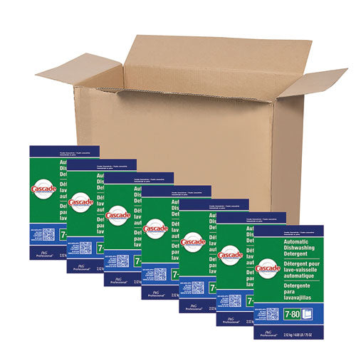 Image of Cascade Professional Automatic Dishwasher Detergent Powder, Fresh Scent, 75 oz Box, 7/Carton