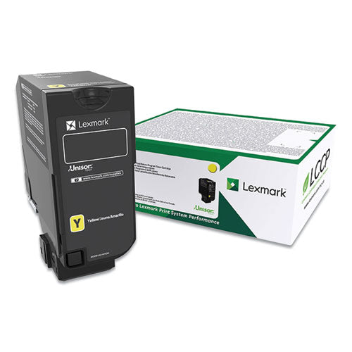 Image of Lexmark 74c00yg Return Program Toner, 3,000 Page-Yield, Yellow