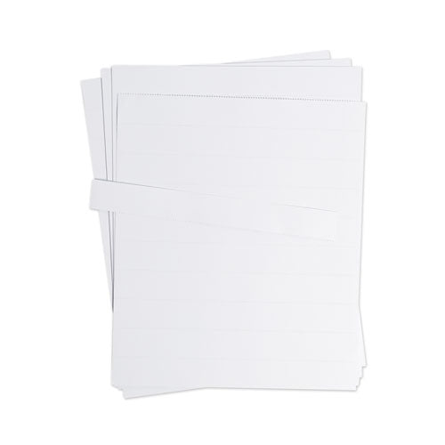 Image of U Brands Data Card Replacement Sheet, 8.5 x 11 Sheets, Perforated at 1", White, 10/Pack