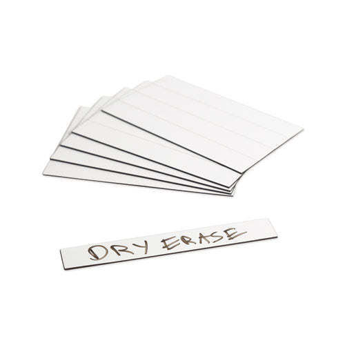 Image of U Brands Dry Erase Magnetic Tape Strips, 6" X 0.88", White, 25/pack
