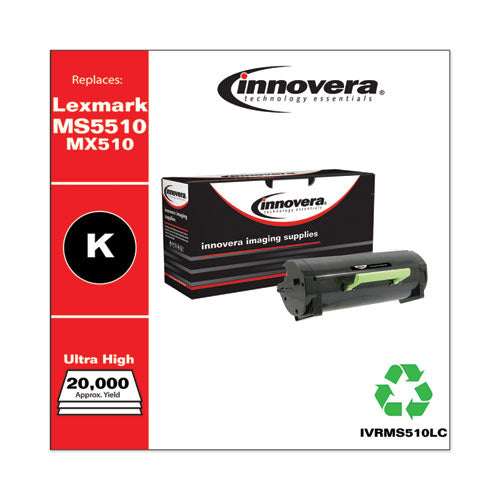 Image of Innovera® Remanufactured Black Ultra High-Yield Toner, Replacement for MS510/MX510, 20,000 Page-Yield