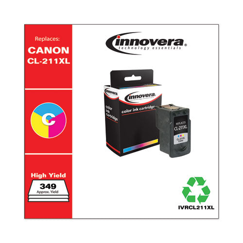 Image of Innovera® Remanufactured Tri-Color High-Yield Ink, Replacement for CL-211XL (2975B001), 349 Page-Yield