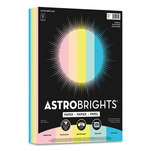 Image of Astrobrights® Color Paper, 24 lb Bond Weight, 8.5 x 11, Assorted Colors, 500/Ream