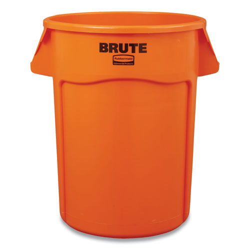 Image of Rubbermaid® Commercial Brute Round Container, 32 gal, Resin, Orange