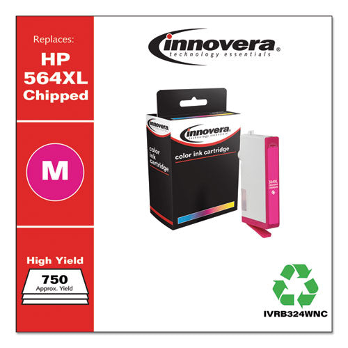 Image of Innovera® Remanufactured Magenta High-Yield Ink, Replacement for 564XL (CB324WN), 750 Page-Yield