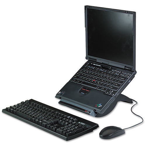 Image of 3M Vertical Notebook Computer Riser With Cable Management, 9" X 12" X 6.5" To 9.5", Black/charcoal Gray, Supports 20 Lbs