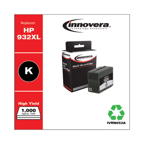 Image of Innovera® Remanufactured Black High-Yield Ink, Replacement for 932XL (CN053A), 1,000 Page-Yield
