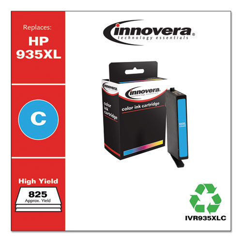 Image of Innovera® Remanufactured Cyan High-Yield Ink, Replacement for 935XL (C2P24AN), 825 Page-Yield