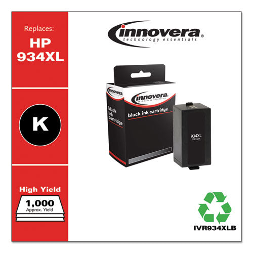 Image of Innovera® Remanufactured Black High-Yield Ink, Replacement for 934XL (C2P23AN), 1,000 Page-Yield