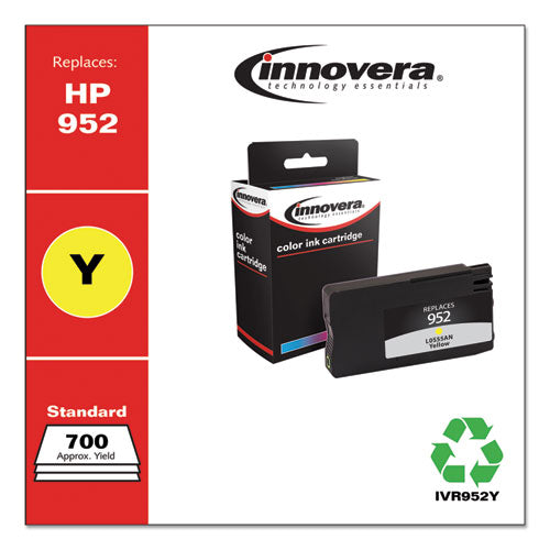 Image of Innovera® Remanufactured Yellow Ink, Replacement for 952 (L0S55AN), 700 Page-Yield