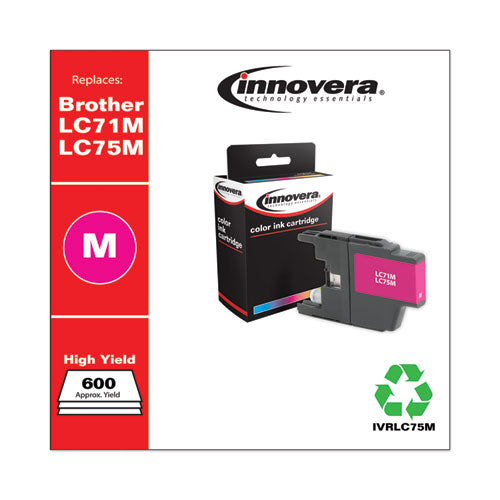 Image of Innovera® Remanufactured Magenta High-Yield Ink, Replacement for LC75M, 600 Page-Yield