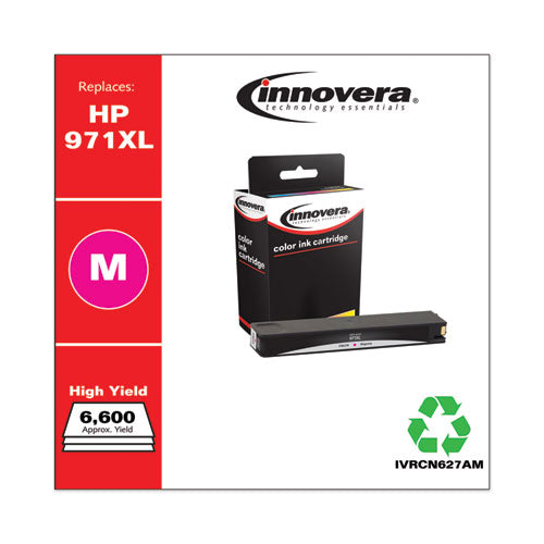 Image of Innovera® Remanufactured Magenta High-Yield Ink, Replacement for 971XL (CN627AM), 6,600 Page-Yield