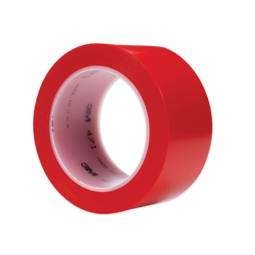 Image of 3M Vinyl Floor Marking Tape 471, 2" X 36 Yds, Red