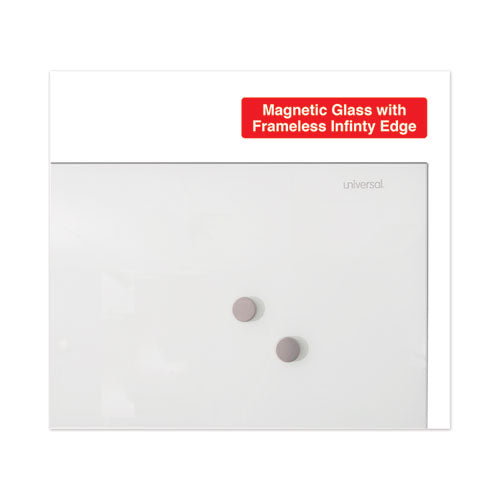Image of Universal® Frameless Magnetic Glass Marker Board, 48" x 36", White Surface