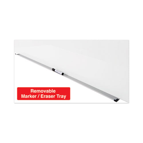 Image of Universal® Frameless Magnetic Glass Marker Board, 48" x 36", White Surface