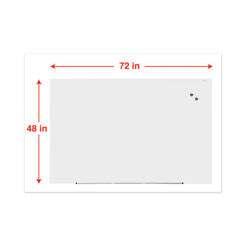 Image of Universal® Frameless Magnetic Glass Marker Board, 72" x 48", White Surface