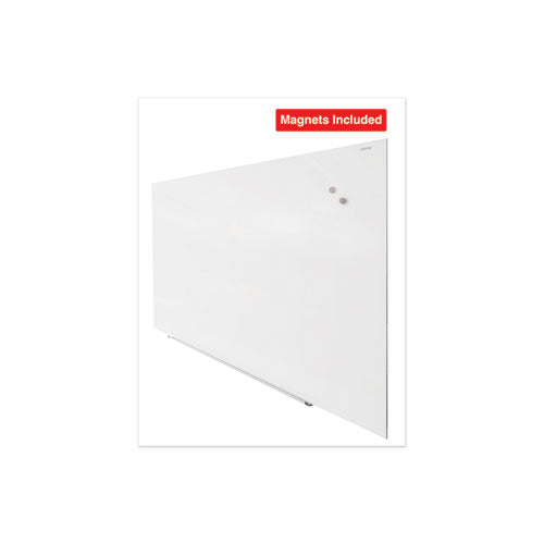 Image of Universal® Frameless Magnetic Glass Marker Board, 72" x 48", White Surface