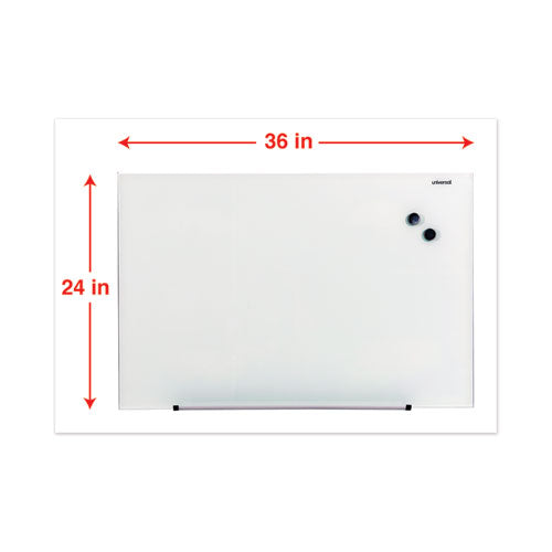 Image of Universal® Frameless Magnetic Glass Marker Board, 36" x 24", Translucent Frost Surface