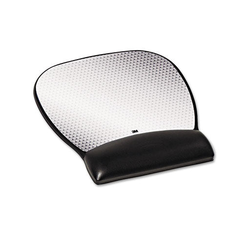 Image of 3M Antimicrobial Gel Large Mouse Pad with Wrist Rest, 9.25 x 8.75, Black