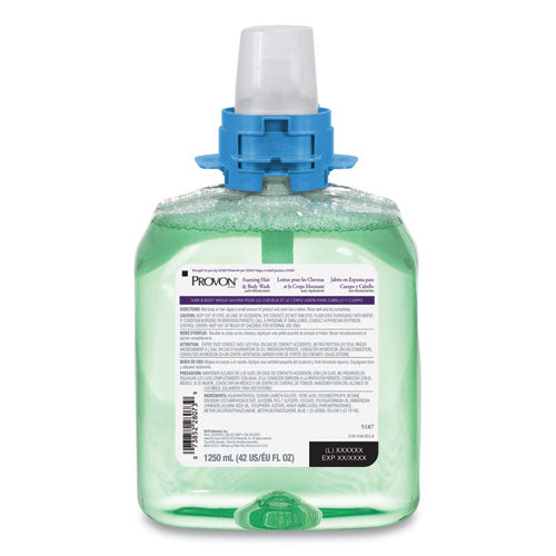 Image of PROVON® Foaming Hair and Body Wash With Moisturizers Refill, Cucumber Melon Scent, 1,250 mL, 4/Carton