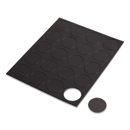 Image of U Brands Heavy-Duty Board Magnets, Circles, 0.75" Diameter, Black, 20/Pack