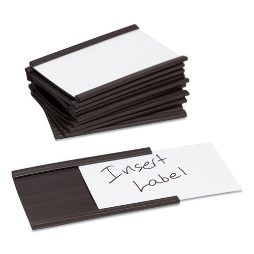 Image of U Brands Magnetic Card Holders, 3 X 1.75, Black, 10/pack