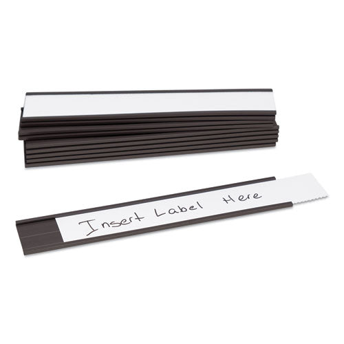 Image of U Brands Magnetic Card Holders, 6 X 1, Black, 10/pack