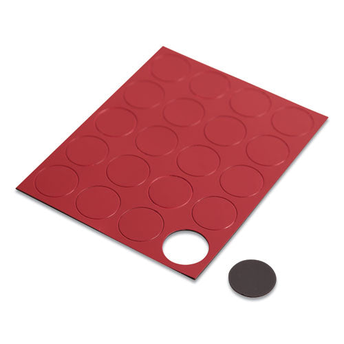Image of U Brands Heavy-Duty Board Magnets, Circles, 0.75" Diameter, Red, 20/Pack
