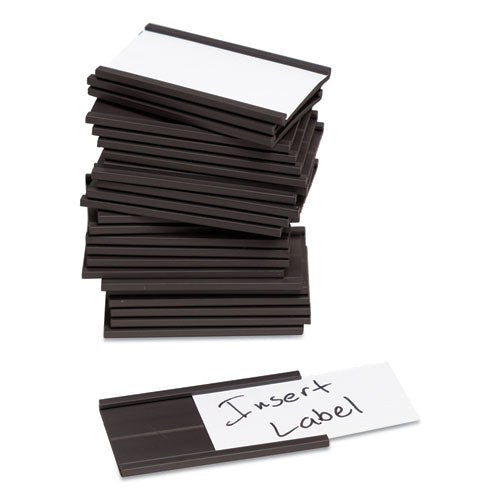 Image of U Brands Magnetic Card Holders, 2 X 1, Black, 25/pack
