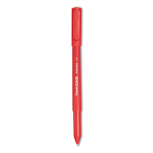 Image of Paper Mate® Write Bros. Ballpoint Pen, Stick, Medium 1 Mm, Red Ink, Red Barrel, Dozen