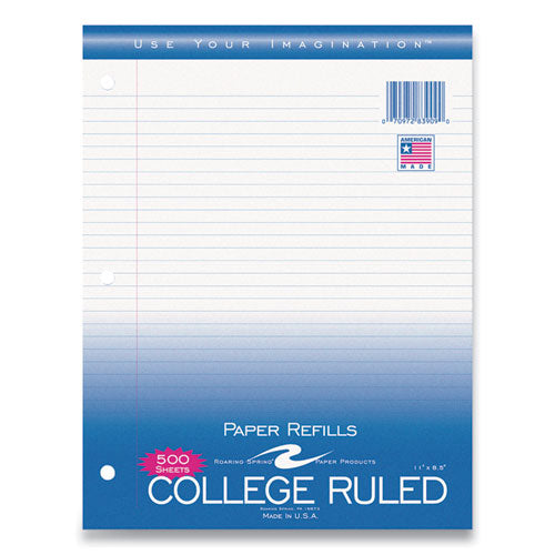 Image of Roaring Spring® Notebook Filler Paper, 8.5 X 11, College Rule, 500/pack