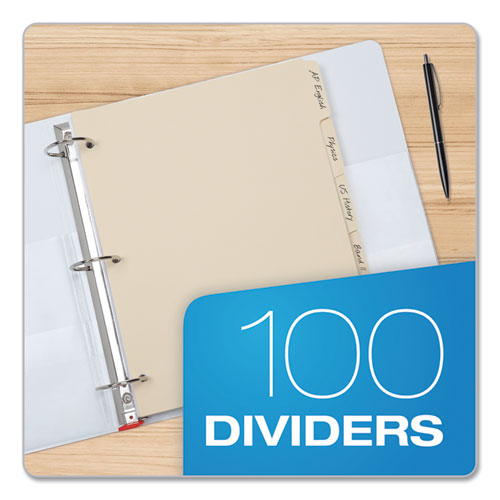 Image of Oxford Write-On Tab Dividers, 5-Tab, 11 X 8.5, Manila, 20 Sets