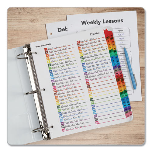 Image of Cardinal® Onestep Printable Table Of Contents And Dividers - Double Column, 52-Tab, 1 To 52, 11 X 8.5, White, 1 Set