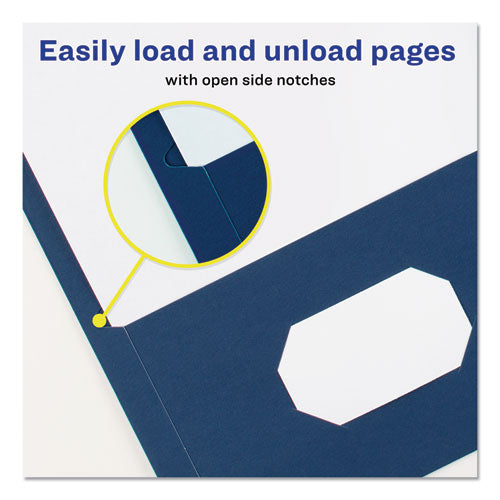 Image of Avery® Two-Pocket Folder, 40-Sheet Capacity, 11 X 8.5, Dark Blue, 25/box