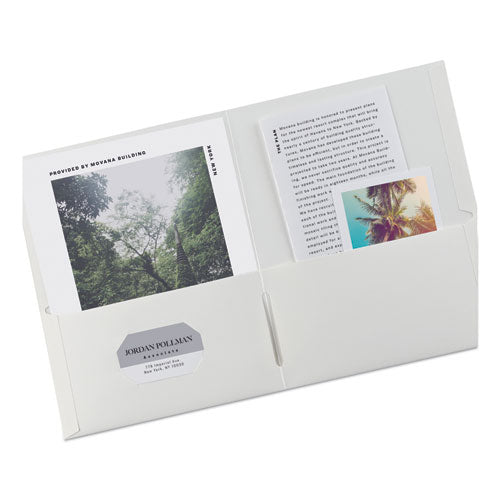Image of Avery® Two-Pocket Folder, 40-Sheet Capacity, 11 X 8.5, White, 25/box