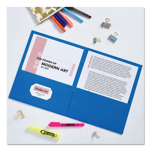 Image of Avery® Two-Pocket Folder, 40-Sheet Capacity, 11 X 8.5, Light Blue, 25/box