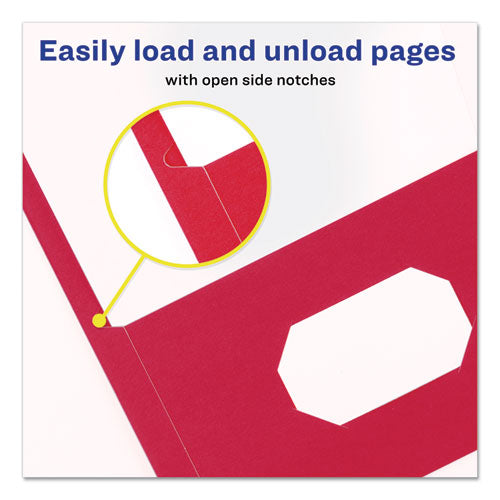 Image of Avery® Two-Pocket Folder, Prong Fastener, 0.5" Capacity, 11 X 8.5, Red, 25/box
