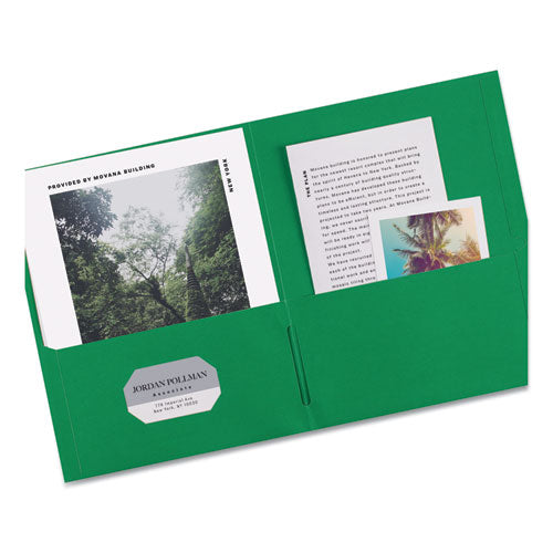 Image of Avery® Two-Pocket Folder, 40-Sheet Capacity, 11 X 8.5, Green, 25/box