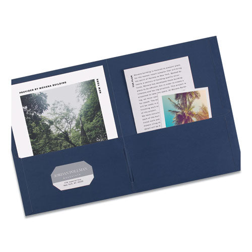 Image of Avery® Two-Pocket Folder, 40-Sheet Capacity, 11 X 8.5, Dark Blue, 25/box