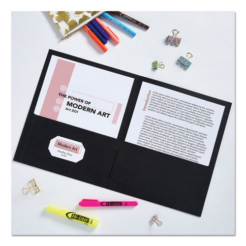 Image of Avery® Two-Pocket Folder, 40-Sheet Capacity, 11 X 8.5, Black, 25/box