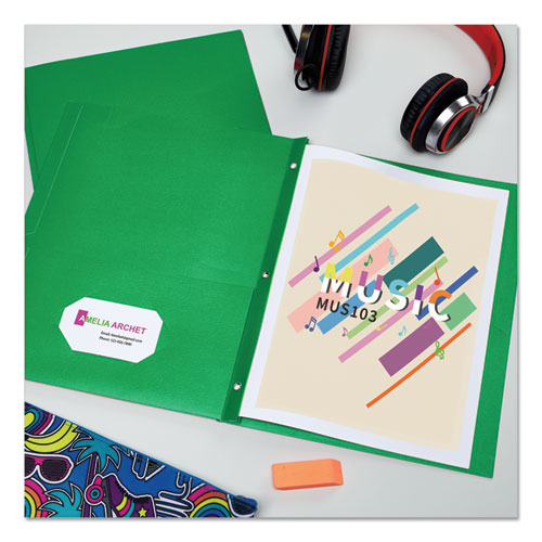 Image of Avery® Two-Pocket Folder, Prong Fastener, 0.5" Capacity, 11 X 8.5, Green, 25/box