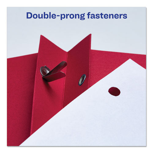 Image of Avery® Two-Pocket Folder, Prong Fastener, 0.5" Capacity, 11 X 8.5, Red, 25/box