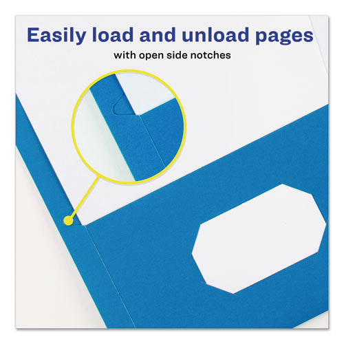 Image of Avery® Two-Pocket Folder, 40-Sheet Capacity, 11 X 8.5, Light Blue, 25/box