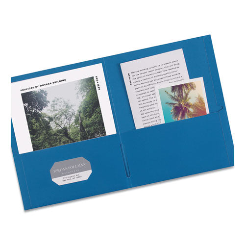 Image of Avery® Two-Pocket Folder, 40-Sheet Capacity, 11 X 8.5, Light Blue, 25/box